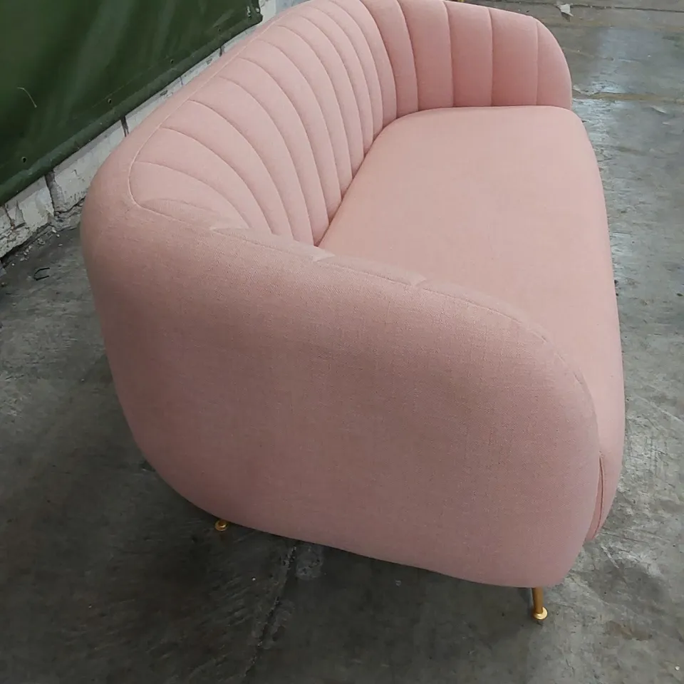 DESIGNER PINK FABRIC TUB STYLE 2 SEATER SOFA