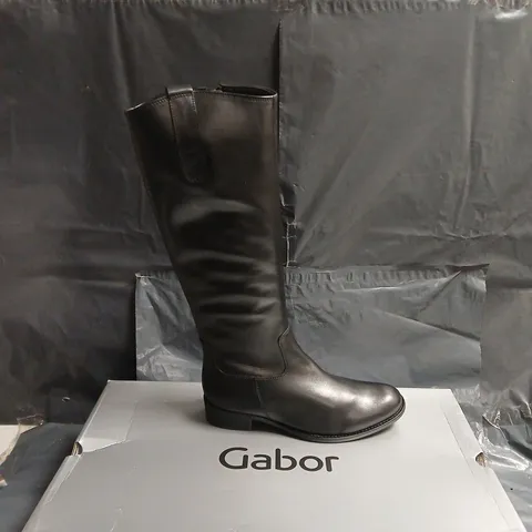 GABOR WOMEN'S KNEE-HIGH BLACK LEATHER BOOTS β UK 5