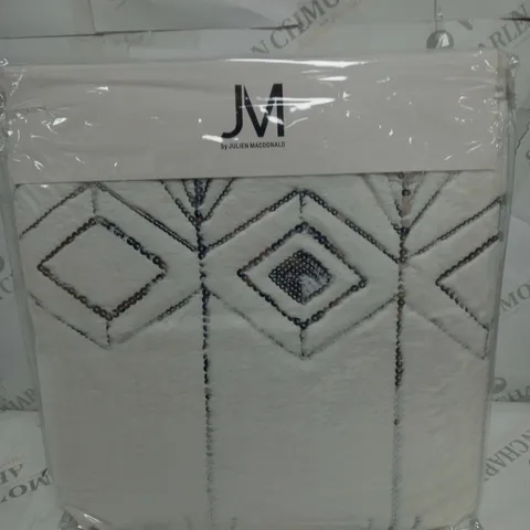 JULIEN MACDONALD JM ART EMBELLISHED THROW IN WHITE