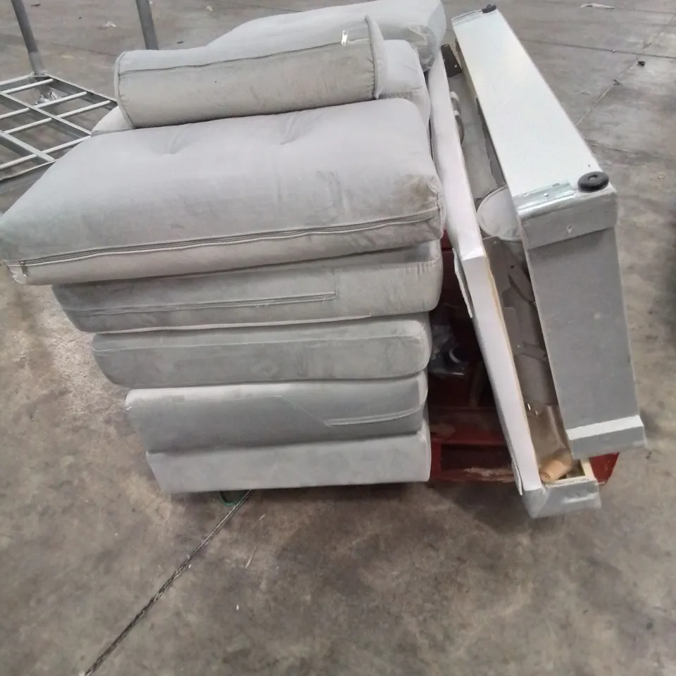 PALLET CONTAINS INCOMPLETE PARTS TO 2 PIECE UPHOLSTERED CORNER SOFA