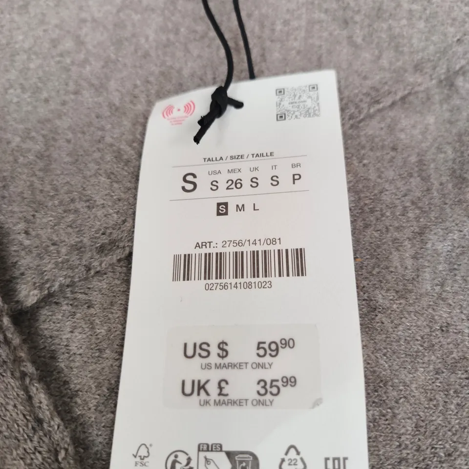 ZARA WOMEN'S GREY KNIT SWEATER – UK SIZE S