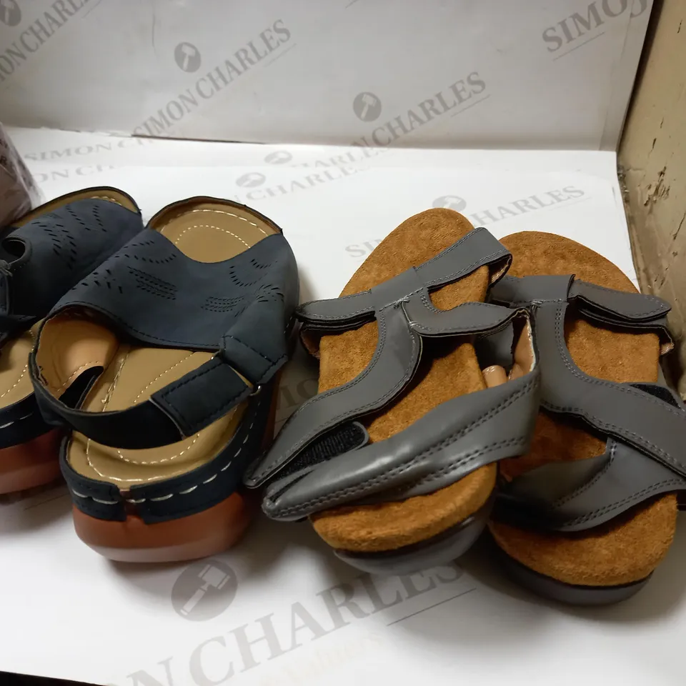 LOT OF 2 SANDAL STYLE SHOES COLOUR: BLUE, GREY AND BEIGE SIZE- 38/42