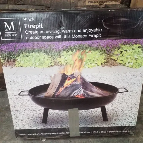 BOXED MONACO BLACK FIREPIT