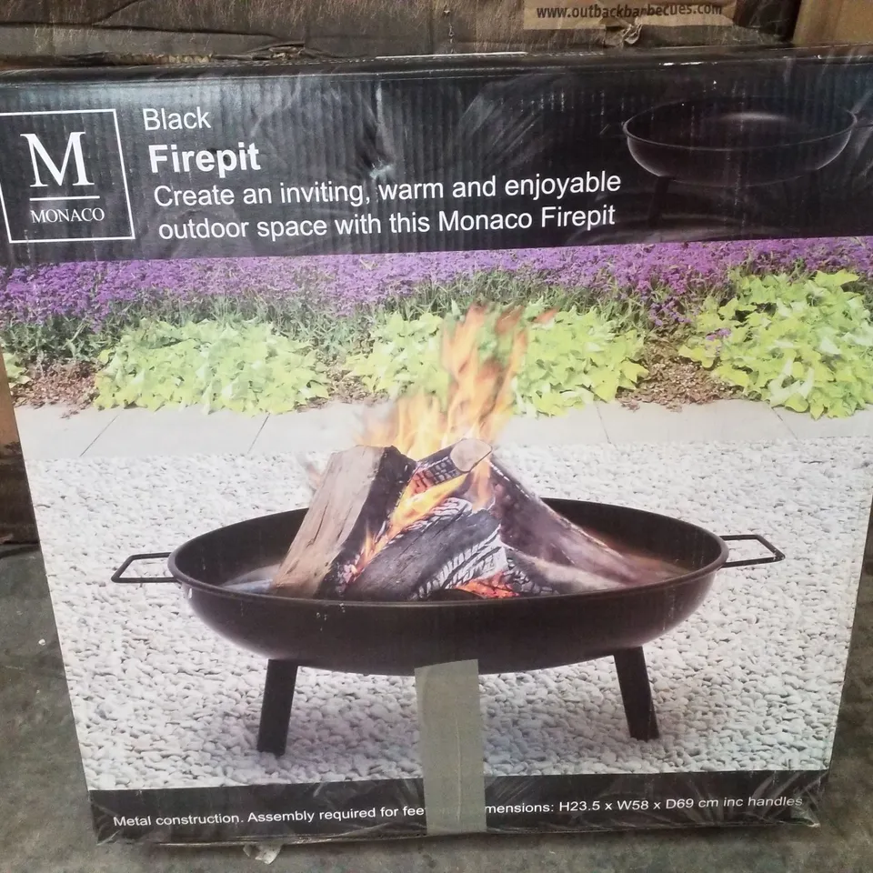 BOXED MONACO BLACK FIREPIT