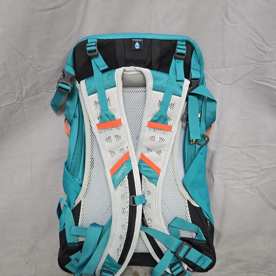 OSPREY BACKPACK – TEAL DAYPACK WITH ORANGE ACCENTS