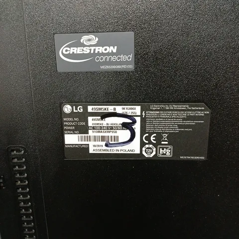 LG 49SM5KE-B 49-INCH WEBOS SIGNAGE MONITOR BOXED. NO POWER SUPPLY OR ACCESSORIES.