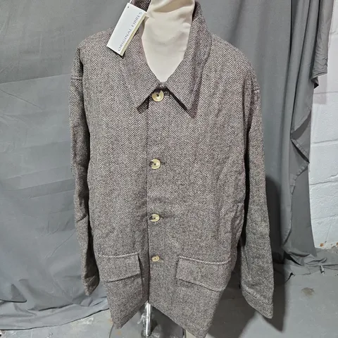 ORIGINAL FIBRES WOOL FIELD JACKET HERRINGBONE - XL