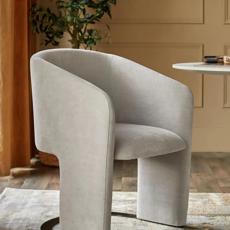 BOXED DANETTI LEIGHTON NATURAL GREY CHENILLE DINING CHAIR
