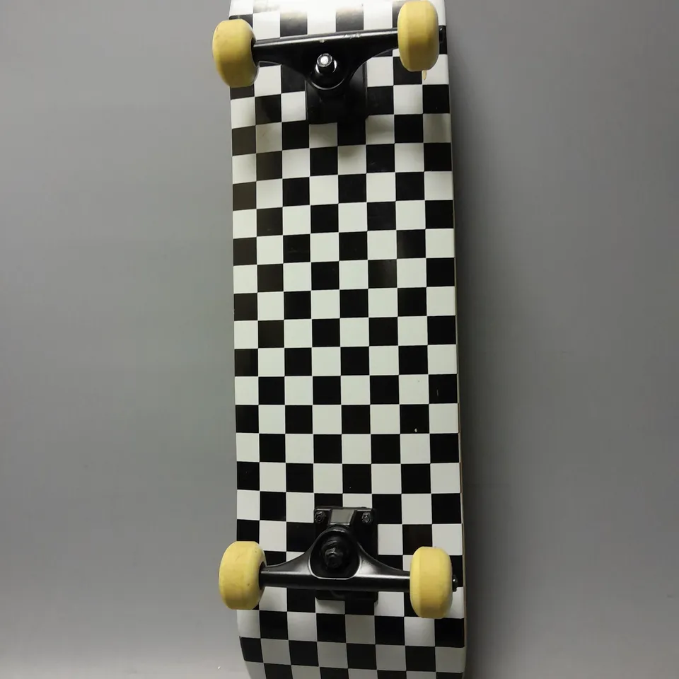 BLACK & WHITE CHECK SKATEBOARD