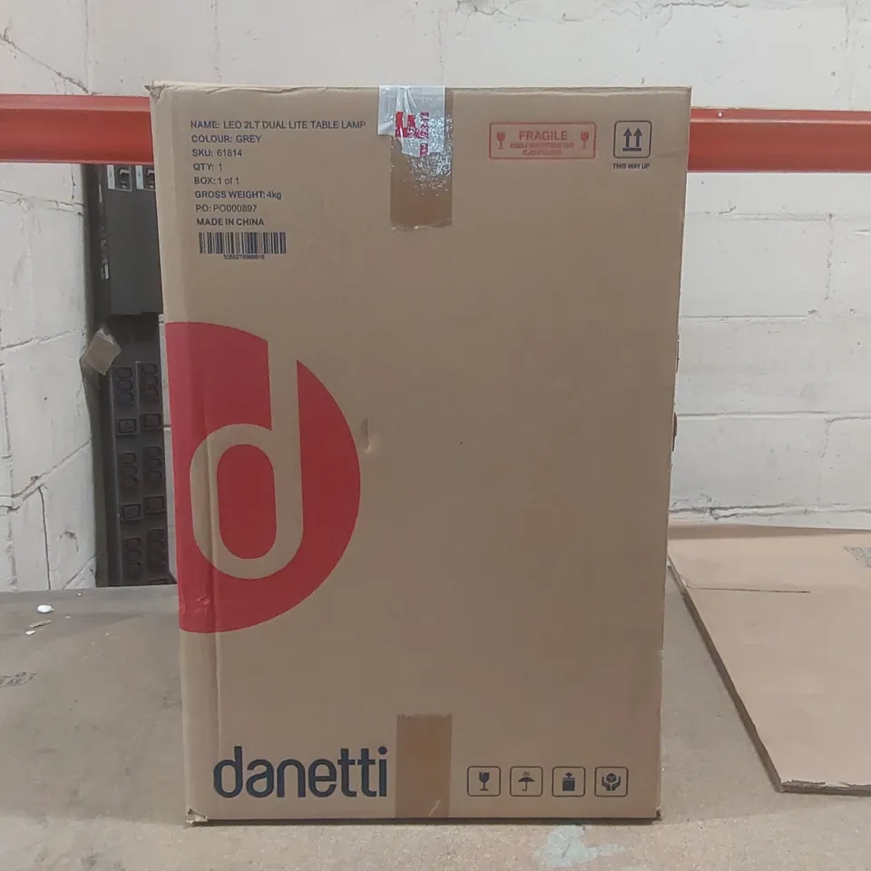 BOXED DANETTI LEO TABLE LAMP - GREY