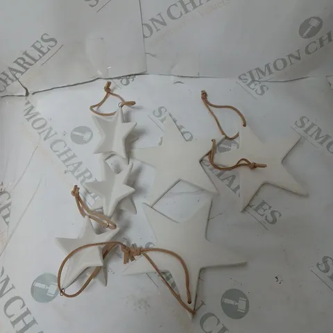 K BY KELLY HOPPEN SET OF 6 STAR CHRISTMAS TREE DECORATIONS - WHITE