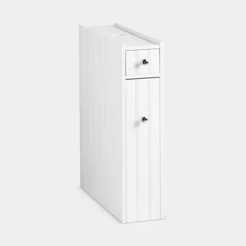 BOXED VONHAUS HOLBROOK WHITE SLIM BATHROOM STORAGE UNIT (1 BOX)
