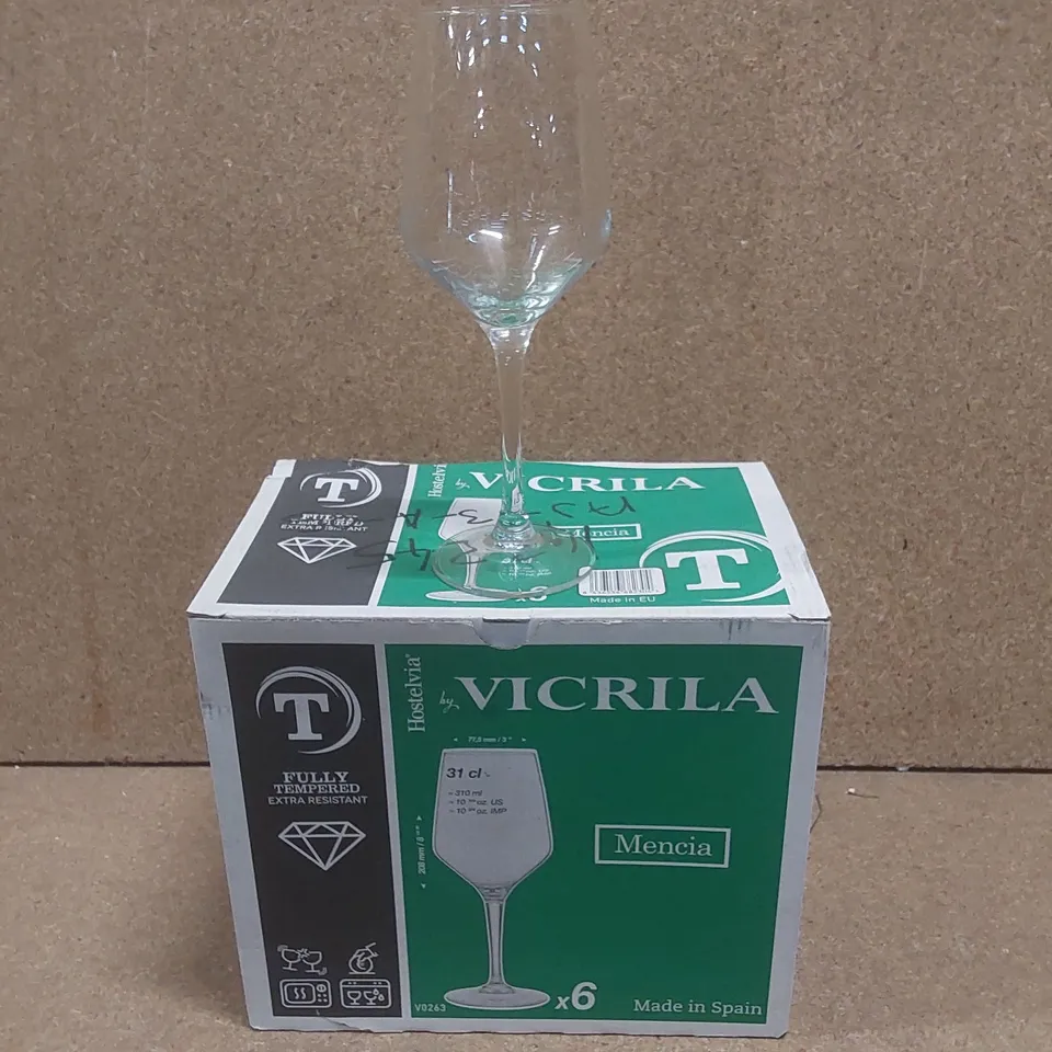 BOXED SET OF 5 VICRILA 31cl STEMWARE DRINKING GLASSES