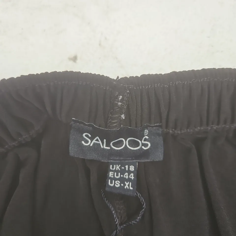 SALOOS BLACK WIDE-LEG TROUSERS, UK 18 (EU 44, US XL)