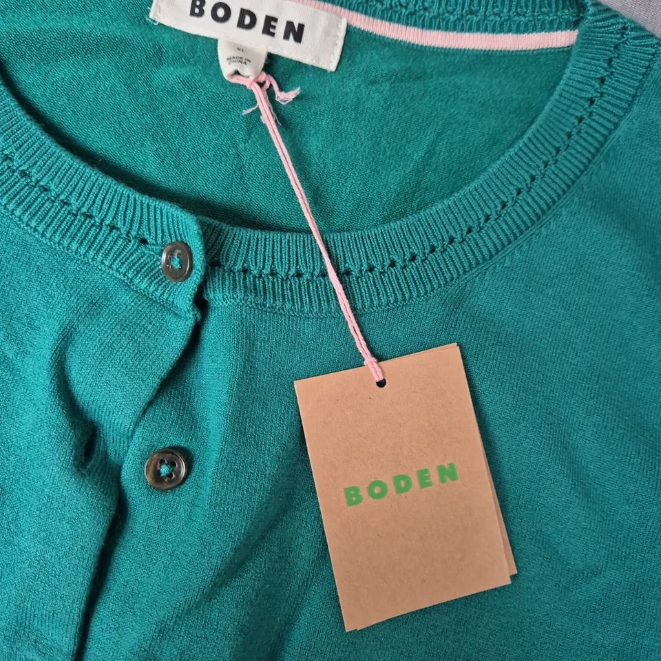 BODEN CATRIONA COTTON CARDIGAN IN GREEN - XL