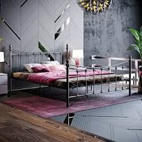 BOXED VIDA DESIGNS PARIS 5FT KING SIZE METAL BED - BLACK (1 BOX)