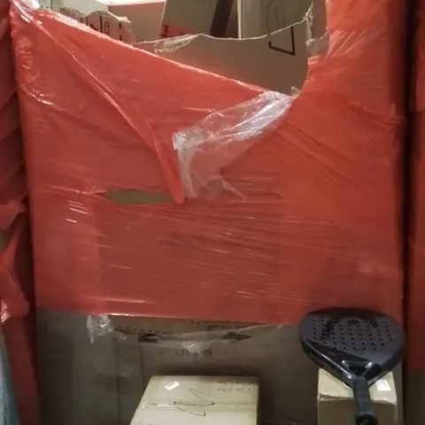 PALLET OF ASSORTED HOUSEHOLD GOODS AND PRODUCTS TO INCLUDE;PADDLE RACKETS,AIR COOLER,PICTURE FRAME