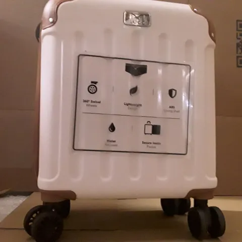 UNBOXED KEPLIN LUGG SMALL SIZE TRAVEL LUGGAGE WITH WHEELS CREAM COLOUR