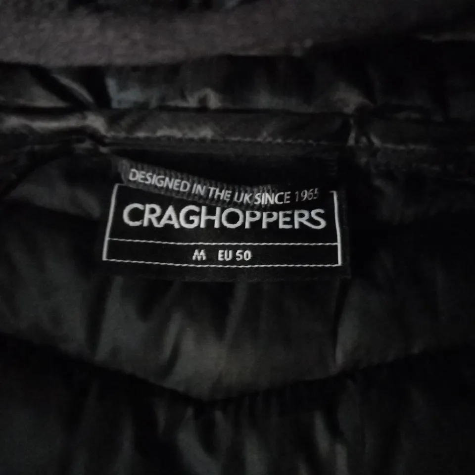 CRAGHOPPERS BLACK EXPOLITE HOODED JACKET - SIZE M