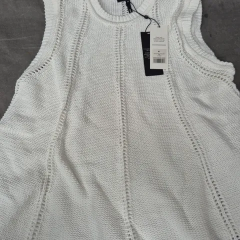 ME+EM CHUNKY COTTON SWING KNIT VEST, SOFT WHITE, SIZE M