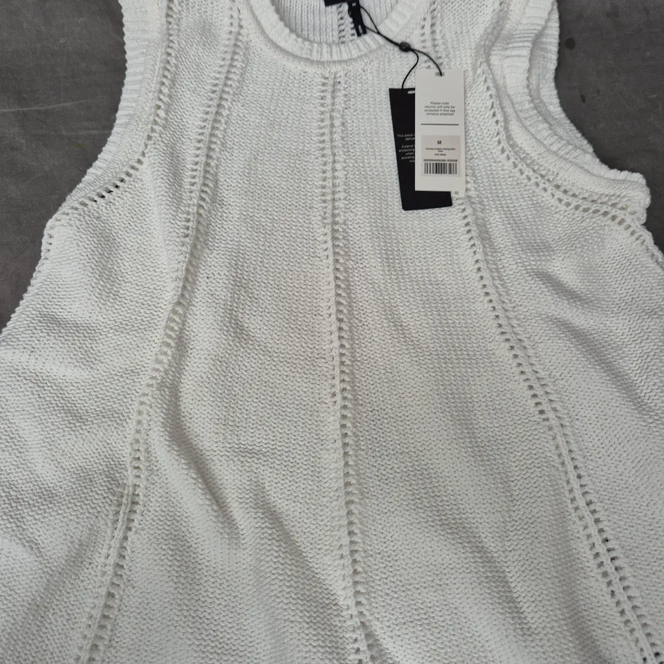 ME+EM CHUNKY COTTON SWING KNIT VEST, SOFT WHITE, SIZE M