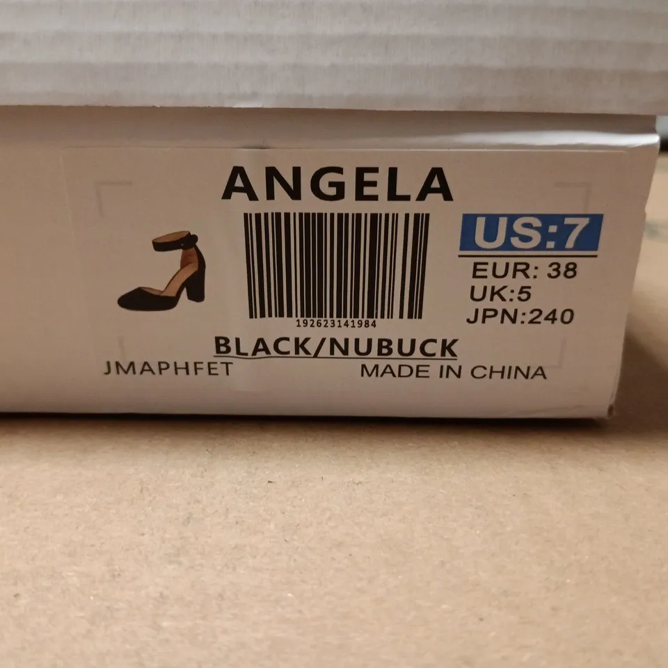 DREAM PAIRS ANGELA BLACK NUBUCK HIGH HEEL SANDALS – UK 5 / US 7