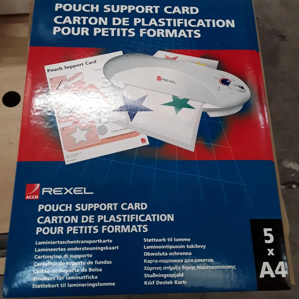 LOT OF 4 PACKS OF 5 BRAND NEW REXEL A4 POUCH SUPPORT CARDS