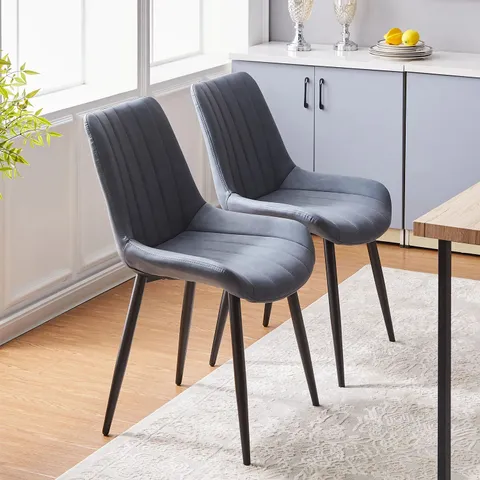 BOXED CLAIR SET OF TWO BLUE DINING CHAIRS
