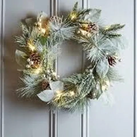 PINECONES PRE-LIT CHRISTMAS WREATH