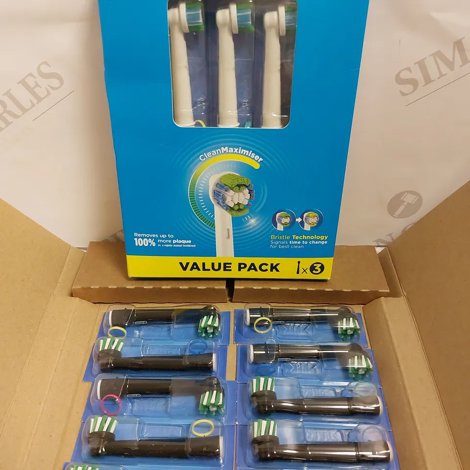 BOX OF ORAL-B REPLACEMENT BRUSH HEADS FOR ASSORTED MODELS