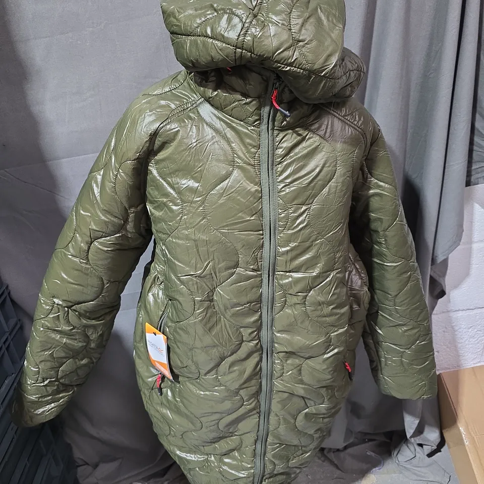 REGATTA TRIEA COAT IN DARK KHAKI - UK 12