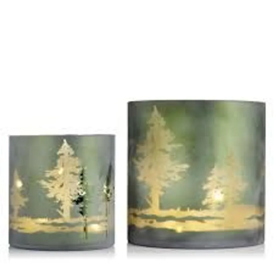 OUTLET HOME REFLECTION SET OF 2 FROSTED GLASS LED LIGHT STAND