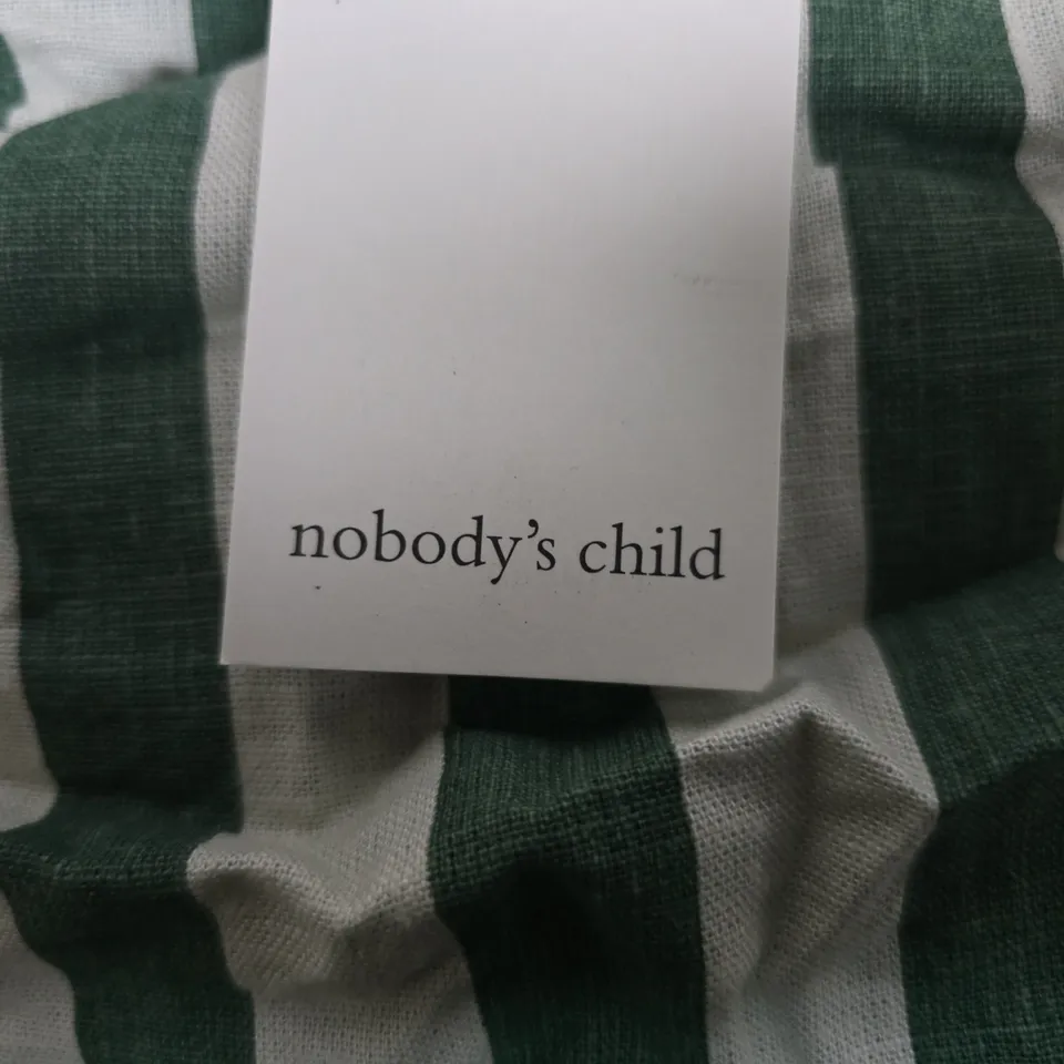 NOBODY'S CHILD PIPPA TOP – GREEN & WHITE STRIPE, UK 10