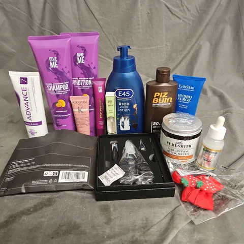 APPROXIMATELY 20 ASSORTED HEALTH & BEAUTY PRODUCTS TO INCLUDE - PIXI BROW TAMER - KERASTASE CHROMA ABSOLU MASK - CURLSMITH CURL DEFINING STYLING SOUFFLE - ETC