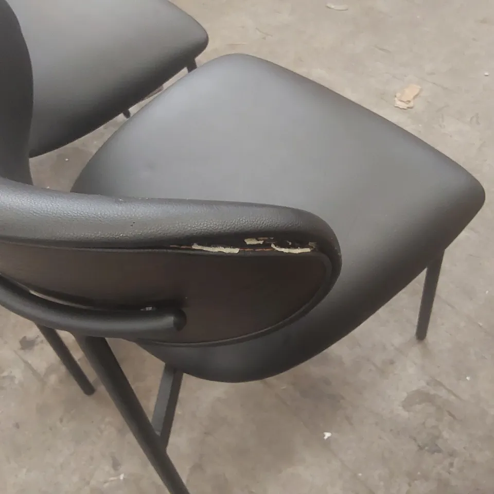 SET OF 4 DANETTI CREE BLACK FAUX LEATHER DINING CHAIR