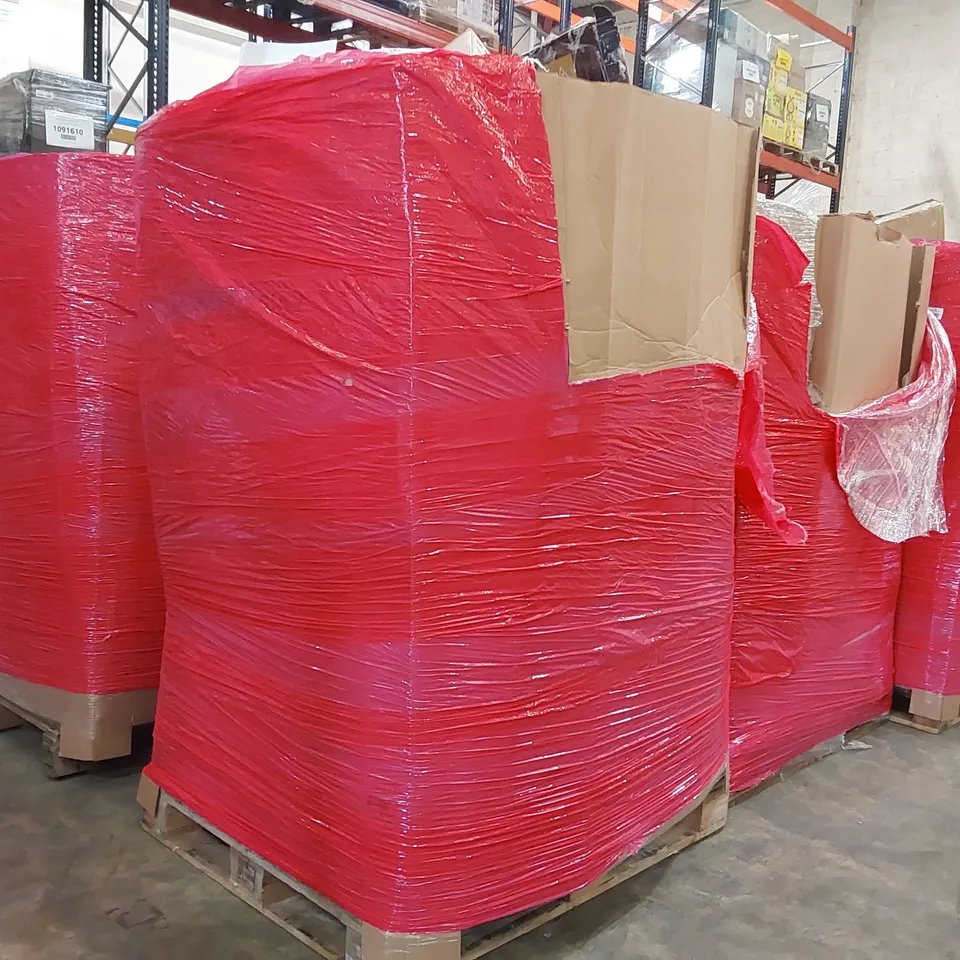 PALLET OF ASSORTED CONSUMER PRODUCTS TO INCLUDE: BEDSIDE TABLE, LIGHT BARS, SHOE STORAGE ORGANISER, TV MOUNT ECT
