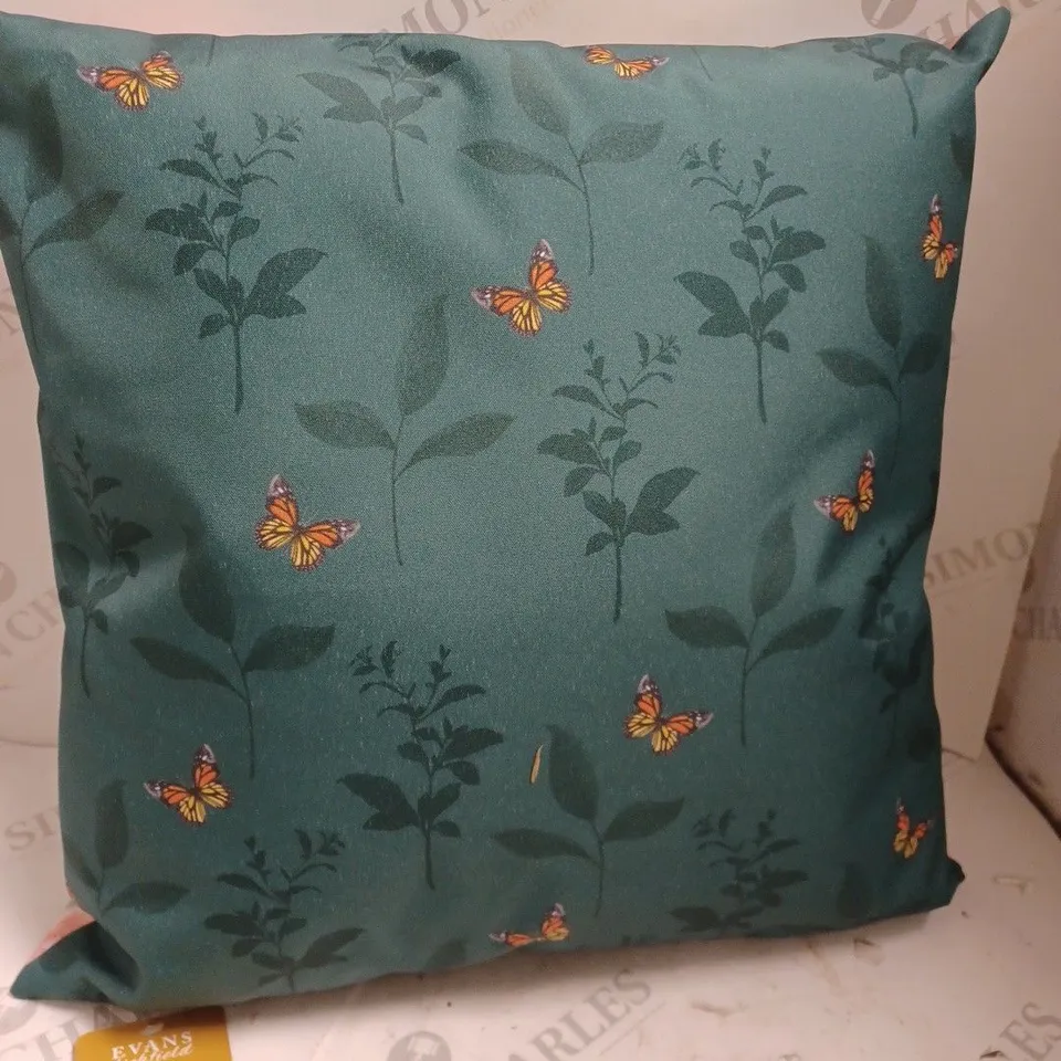 EVANS LICHFIELD WATER RESISTANT BUTTERFLY/FLOWER PRINT PILLOW