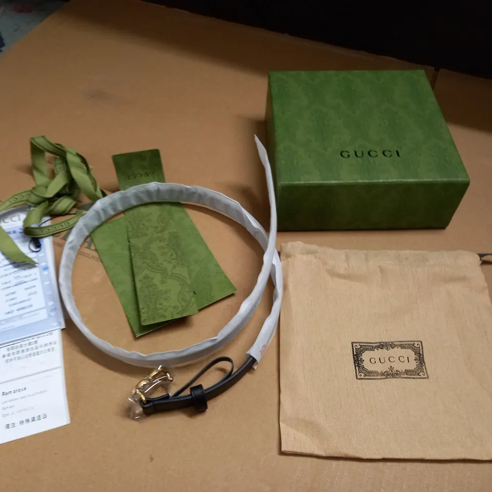 GUCCI BLACK LEATHER BELT