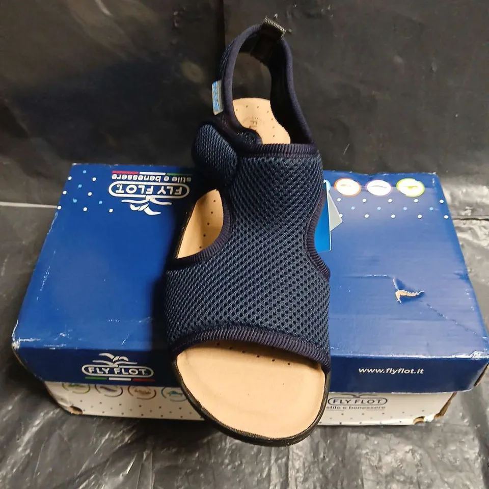 FLY FLOT NAVY MESH SANDALS - UK SIZE 7