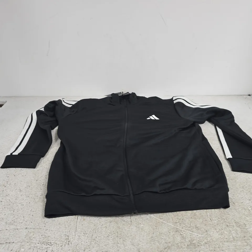 ADIDAS LARGE BLACK ZIP UP TOP TAGGED