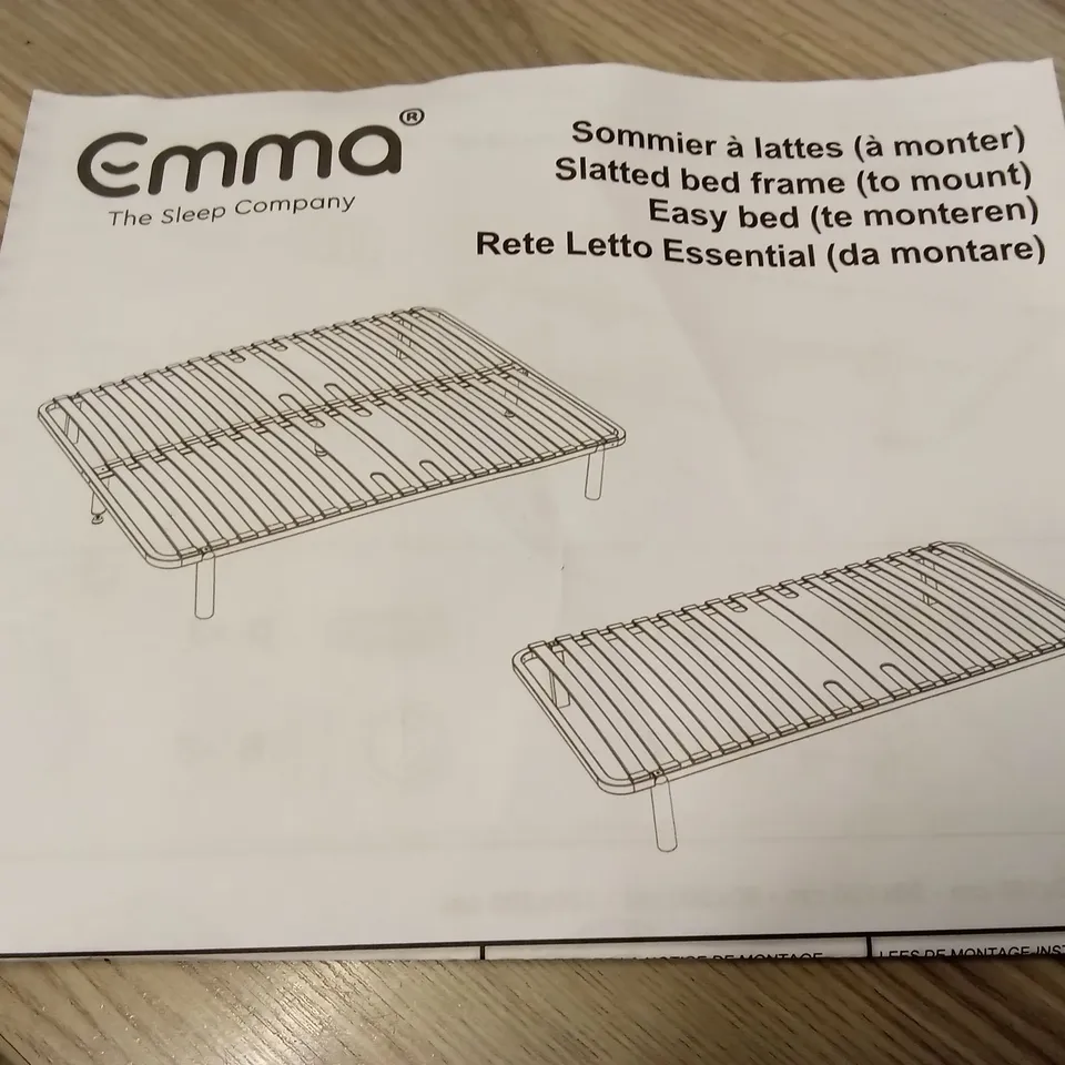BRAND NEW BOXED EMMA SLATTED BED FRAME - 135 X 190 DOUBLE (1 BOX)