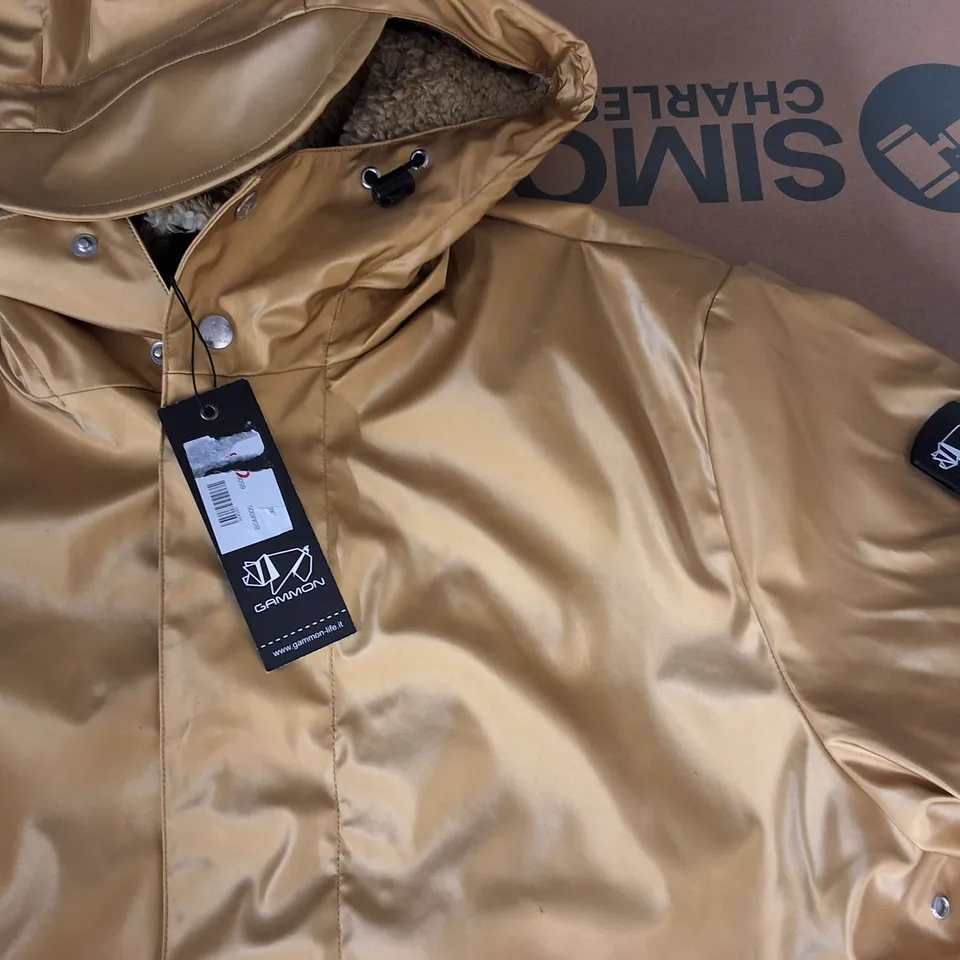 GAMMON GOLD ZIP THROUGH HOODED COAT - XL
