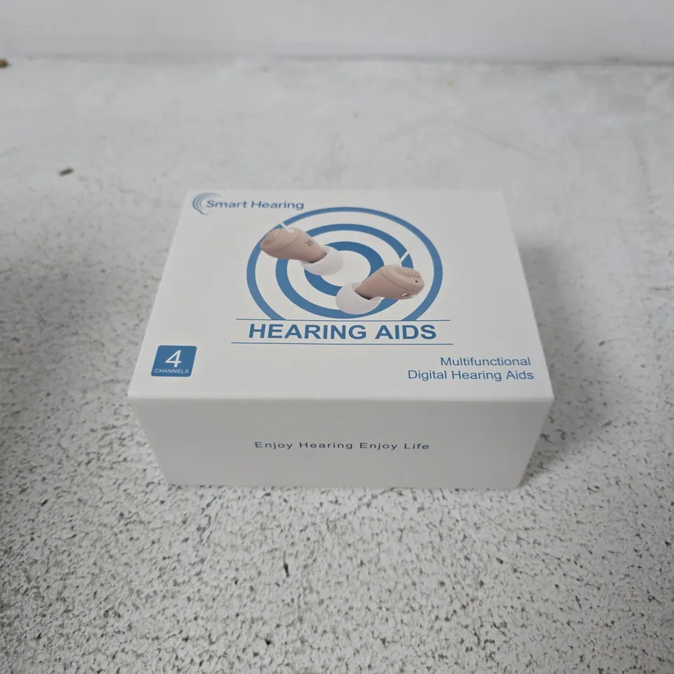 SMART HEARING HEARING AIDS – RECHARGEABLE DIGITAL HEARING AIDS (4 CHANNELS), BOXED