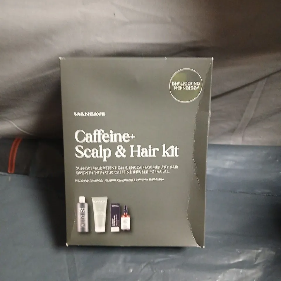 MANCAVE CAFFEINE+ SCALP & HAIR KIT – BOXED HAIR CARE SET 
