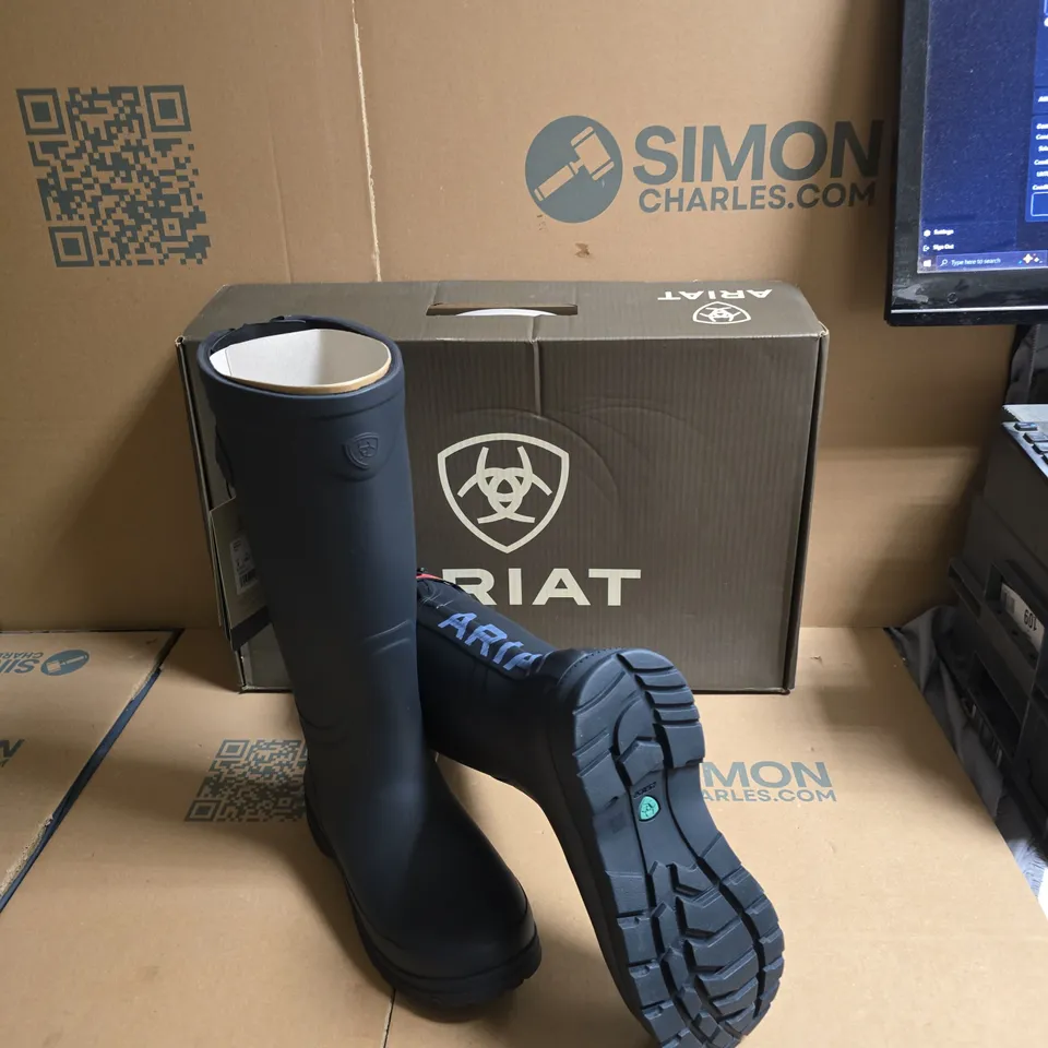 ARIAT KELMARSH BLACK TALL RUBBER BOOTS - UK SIZE 5.5