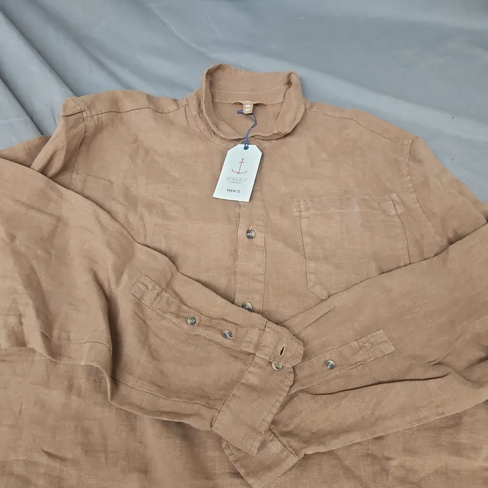 SEASALT CORNWALL MEN'S SHIRT – BROWN/TAN, XXL