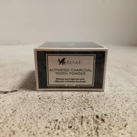BOX OF APPROXIMATELY 70 X ECLAT ACTIVATED CHARCOAL TOOTH POWDER
