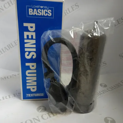 BOXED LOVEHONEY BASICS TEXTURED PENIS PUMP - BLACK