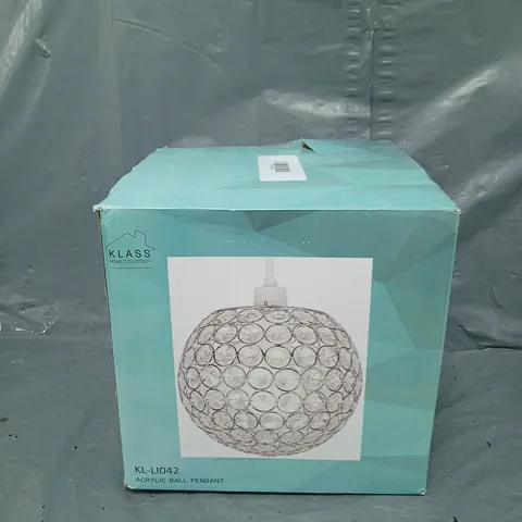 BOXED KLASS ACRYLIC BALL PENDANT