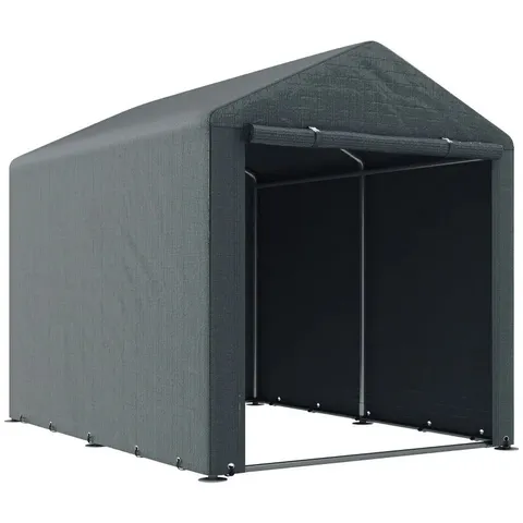 BOXED OUTSUNNY 2.2 X 1.6M OUTDOOR STORAGE TENT, WITH ACCESSORIES - DARK GREY (1 BOX)